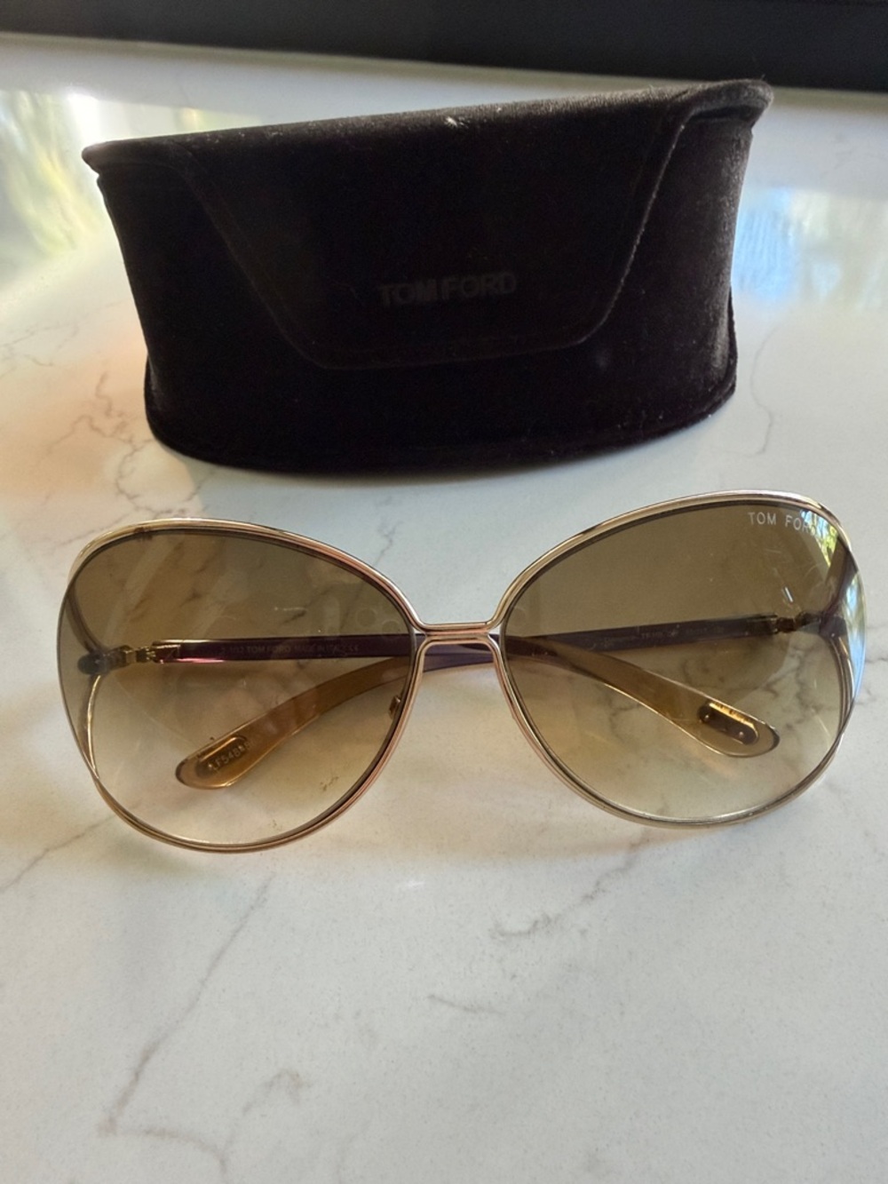 Tom Ford Women's Clemence Gold Frame Brown Gradient Sunglasses